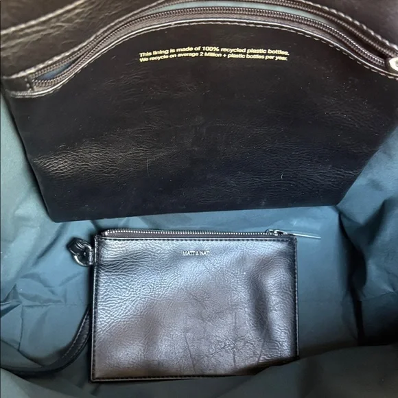 Matt & Nat Sleek Black Leather Tote - Picture 3 of 5